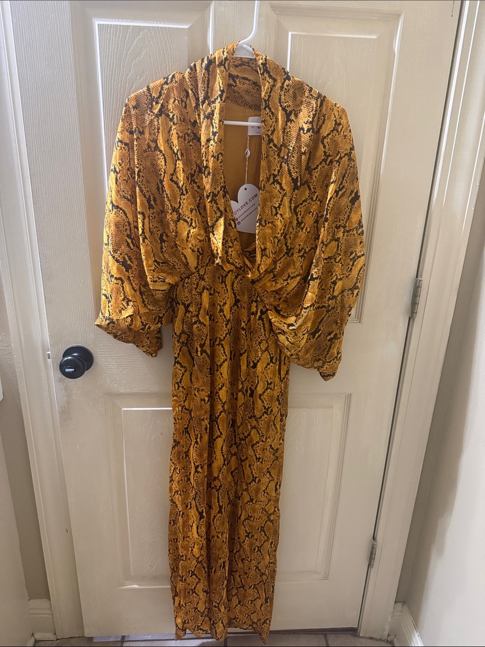 Buddy Love Yellow Snake Print Maxi Dress